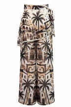 Scarf-style High-waisted wide leg pants