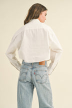 Boss Girl Cropped Buttondown Shirt