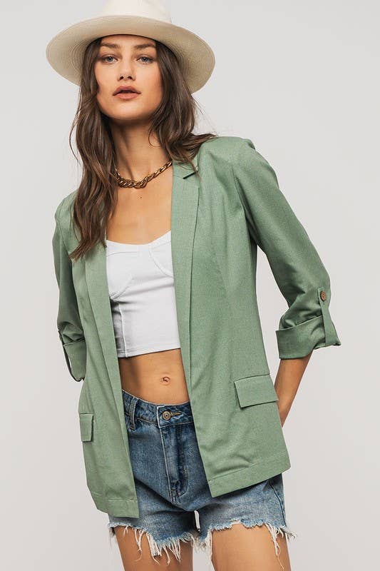 Monochrome Sleeve Tab Blazer