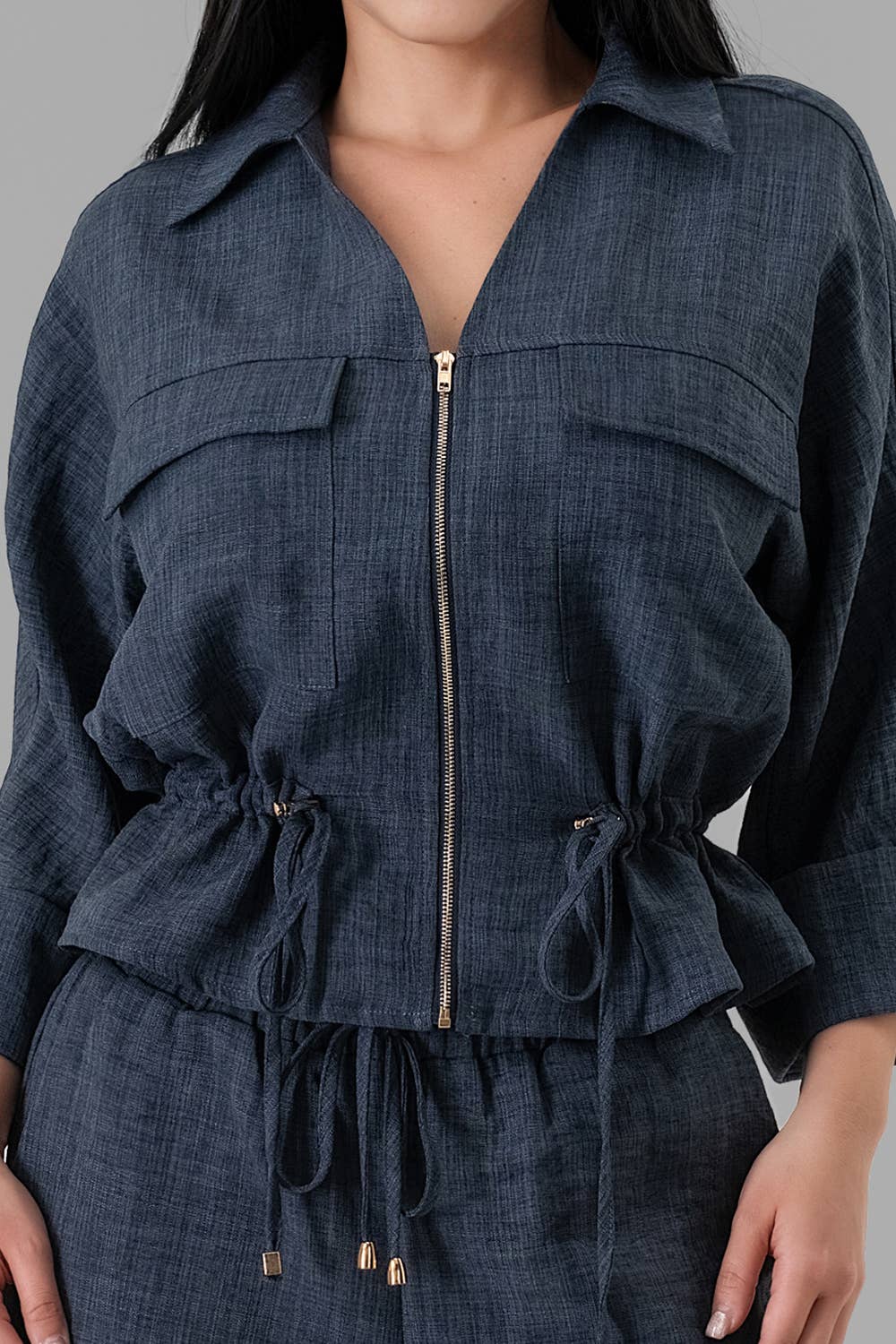BJ2189-SET_Utility Zip-Front Top & Wide-Leg Set