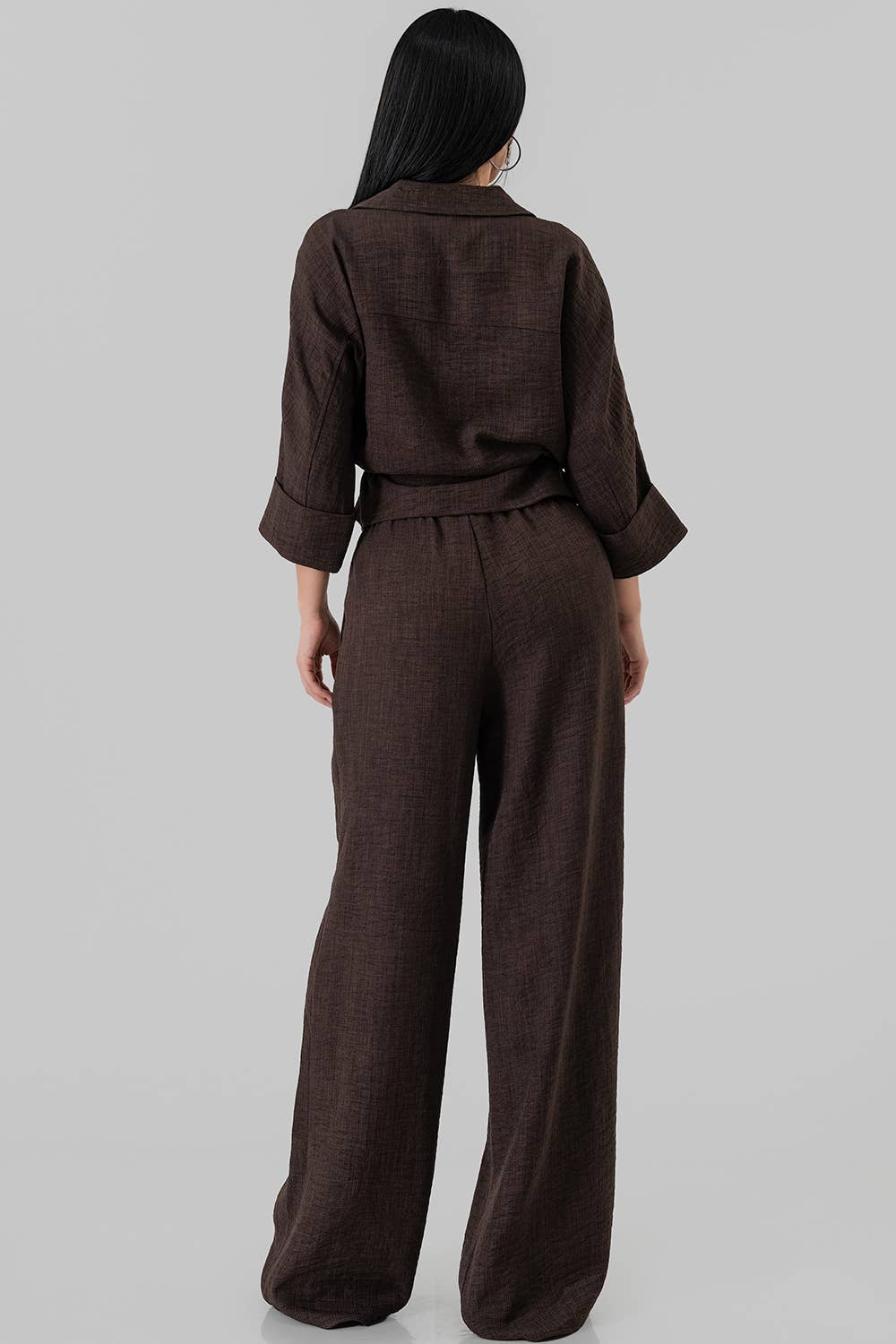 BJ2189-SET_Utility Zip-Front Top & Wide-Leg Set