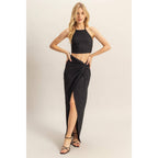 Halter Top & Knotted Skirt Set