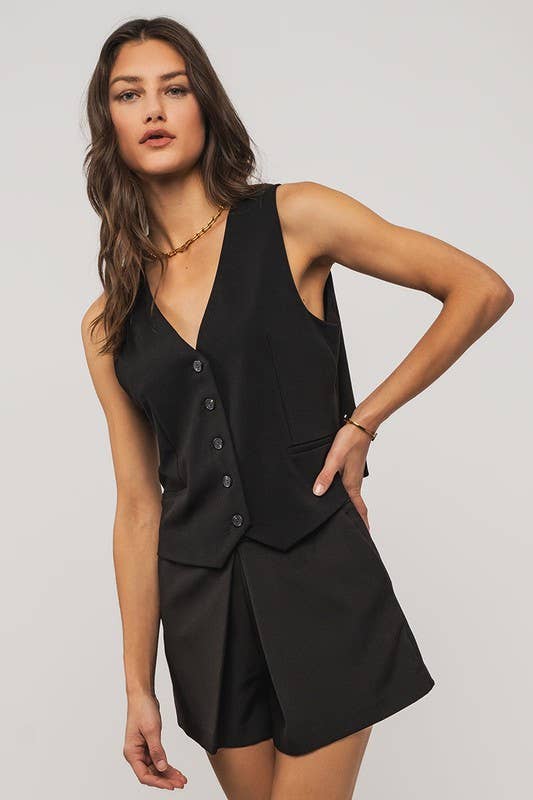 Tailored Minimal Pleat Vest
