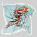 FLORAL HORSE SILHOUETTE SILKY SQUARE SCARF