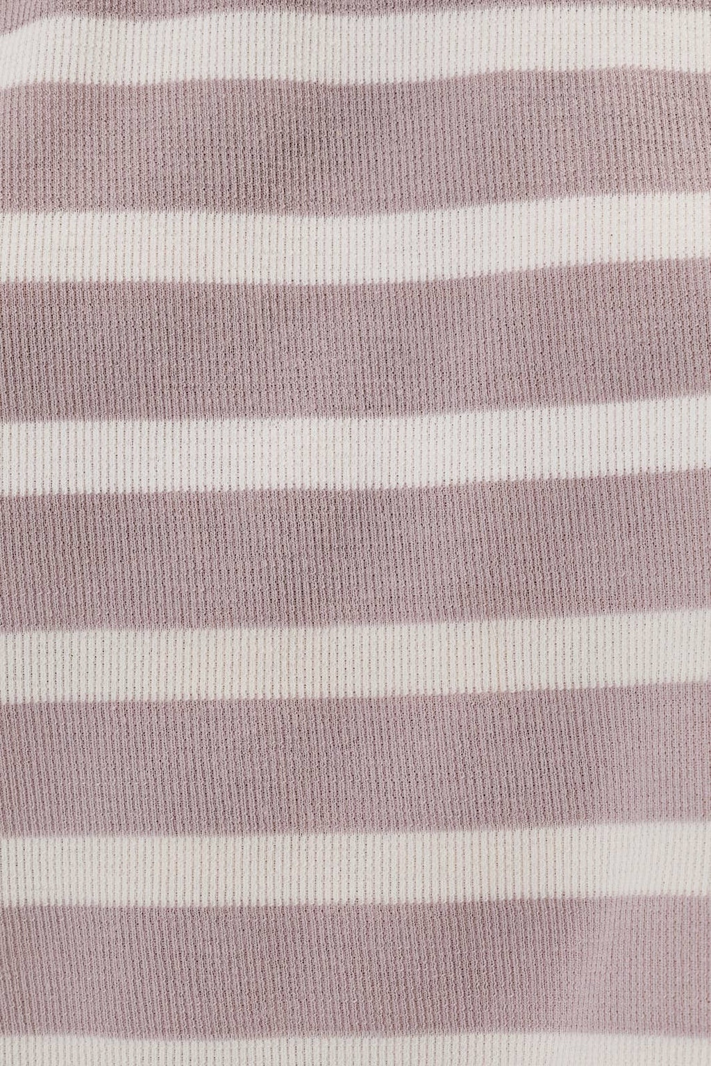 ROUND NECK CUFFED SHORT SLEEVE STRIPE TOP