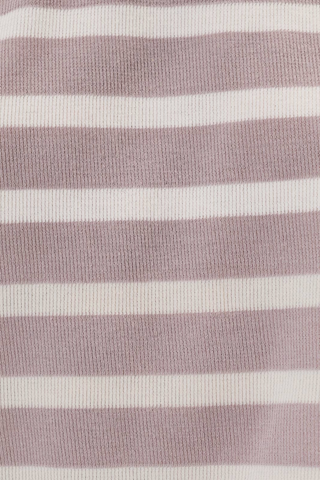 ROUND NECK CUFFED SHORT SLEEVE STRIPE TOP