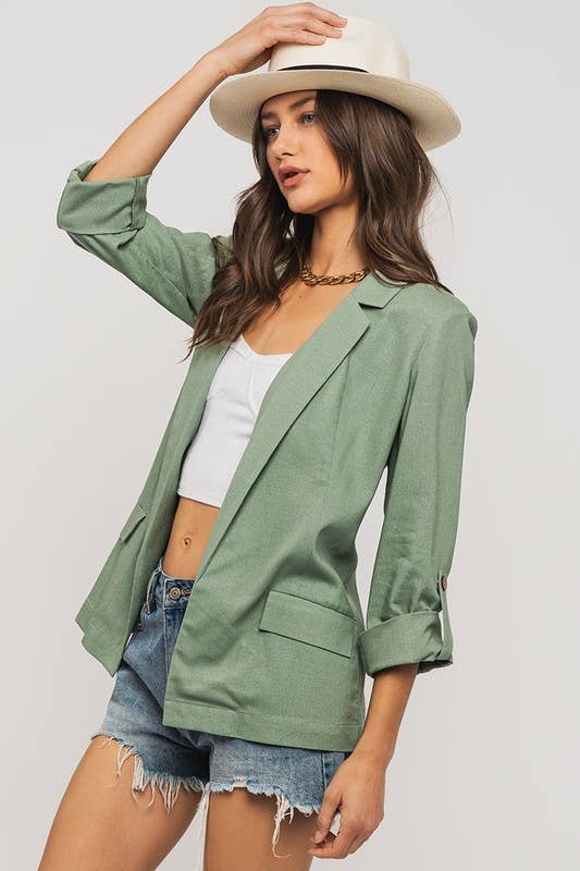 Monochrome Sleeve Tab Blazer