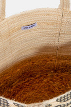 Leaf Pattern Jute Tote Bag