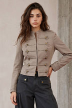Cropped Military-Style Jacket