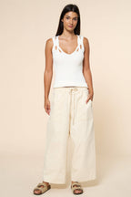 Ribbed Cut Out Strap Knit Tank Top