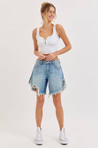 Mid Waisted Cut Off Shorts