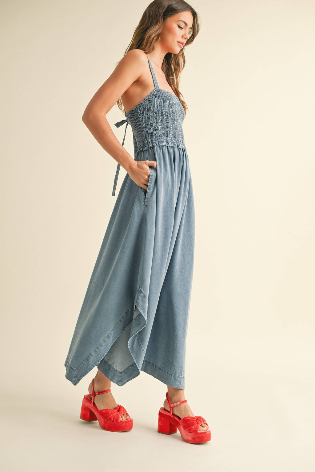 SMOCKING TOP LONG DRESS