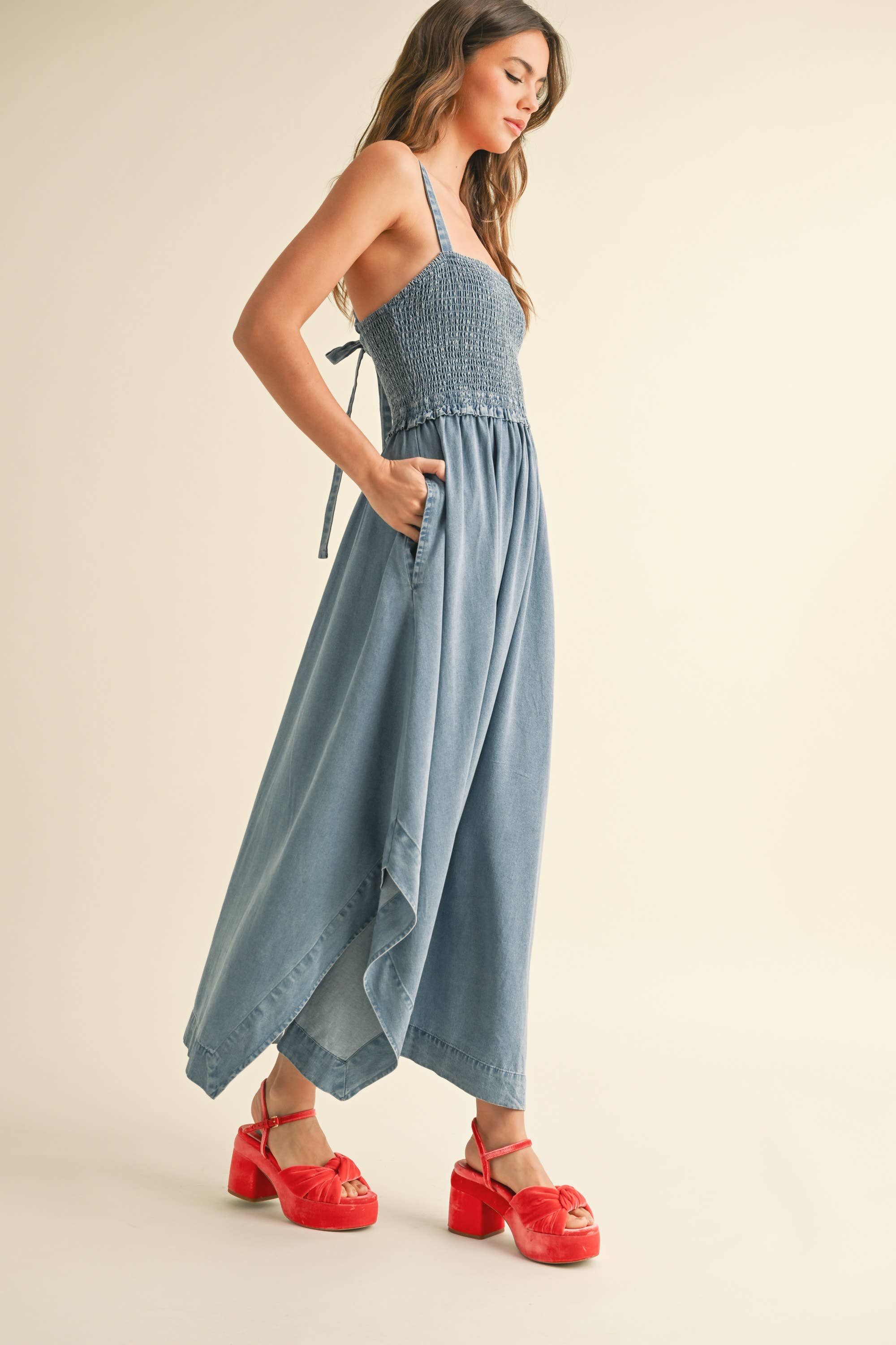 SMOCKING TOP LONG DRESS