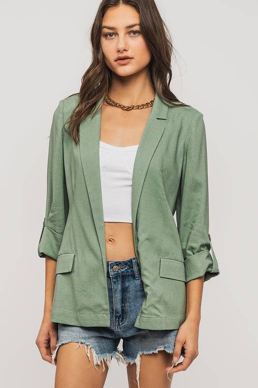 Monochrome Sleeve Tab Blazer