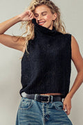 Sleeveless Cowl Neck Crochet Top