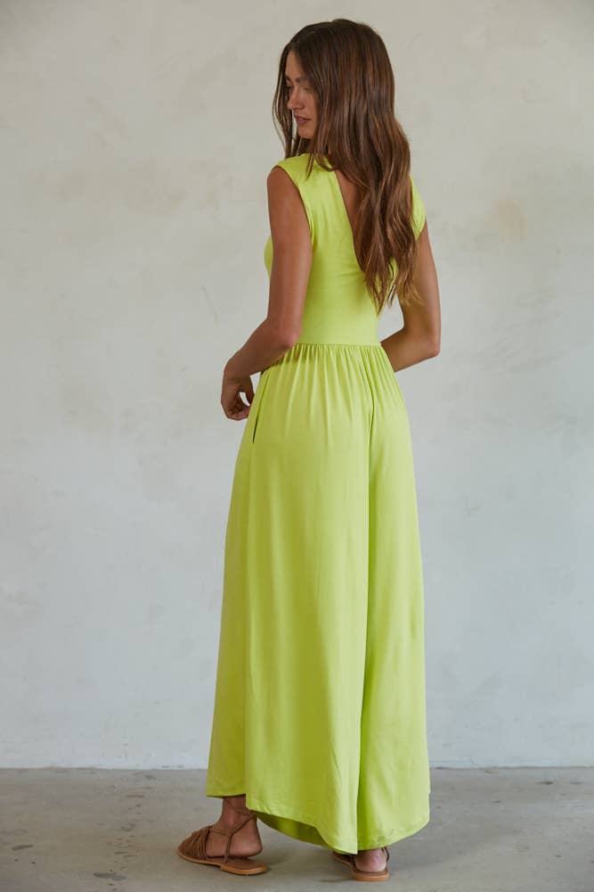 RJ3209 | Sleeveless Open Back Wide Leg Jumpsuit