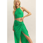 Halter Top & Knotted Skirt Set