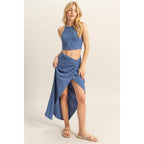 Halter Top & Knotted Skirt Set
