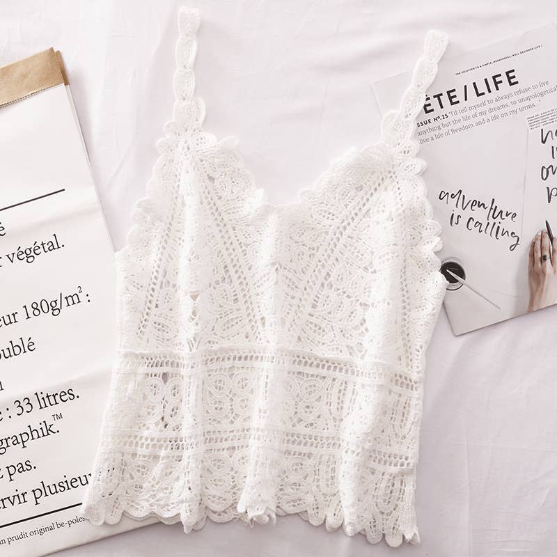 Bohemia Crochet Lace v-neck tank top - 7 colors