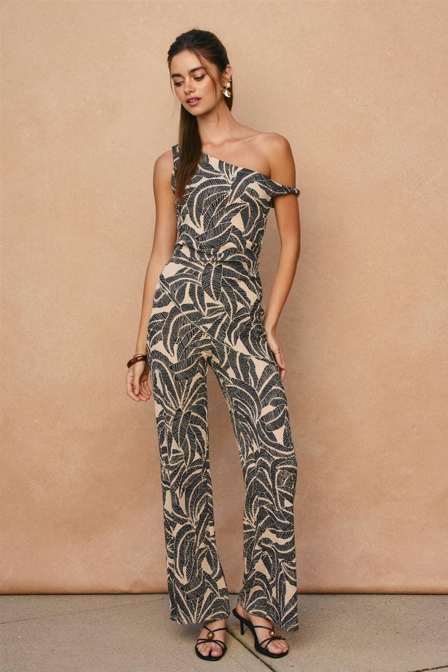 Tropical Leaf Pull On Pants