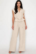 Utility Zip-Front Top & Wide-Leg Set