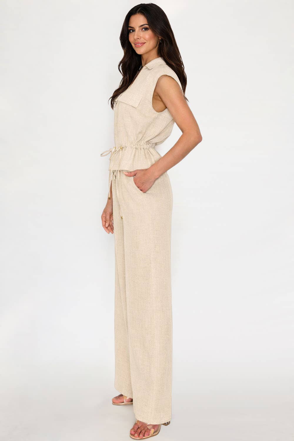 Utility Zip-Front Top & Wide-Leg Set