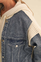 DENIM SWEATER CONTRAST JACKET