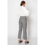 Plaid High Waisted Ankle Length Office Pants
