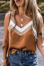 Color Block Spaghetti Straps Tank Top | S-XL