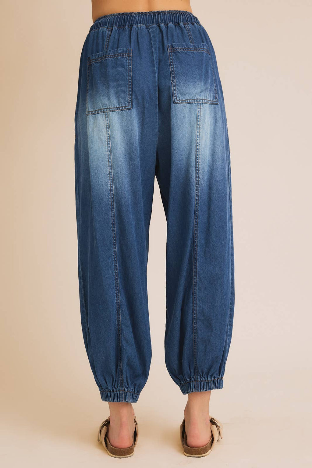 DRAW STRING WAIST WIDE JOGGER JEAN