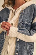 DENIM SWEATER CONTRAST JACKET