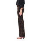 High Rise Relaxed Straight Leopard Print Pants