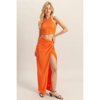 Knit Halter Top and Skirt Set