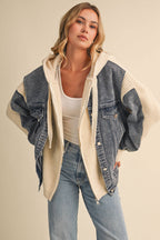DENIM SWEATER CONTRAST JACKET