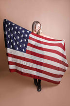 Oversized American Flag Knit Blanket 🇺🇸