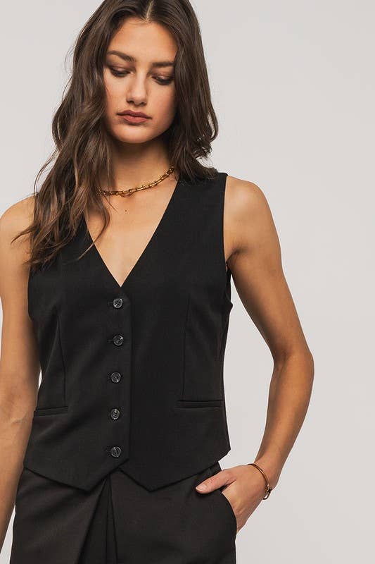 Tailored Minimal Pleat Vest