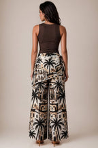 Scarf-style High-waisted wide leg pants