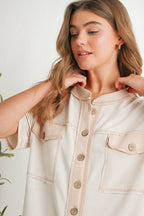 Casual Buttoned Front Pockets Wide Leg Jumpsuit | S-XL