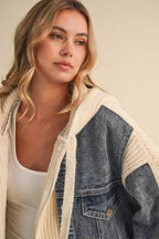 DENIM SWEATER CONTRAST JACKET