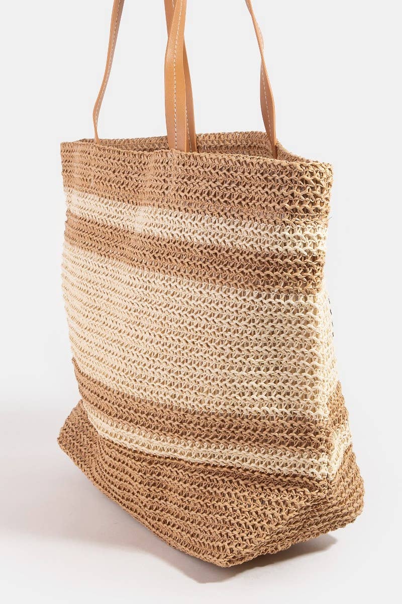 Hello Weekend Straw Braided Tote Bag
