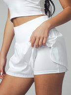 Wide Ribbed Waist Airflow Sporty Shorts