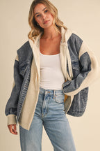 DENIM SWEATER CONTRAST JACKET