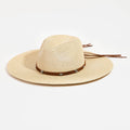 Beaded Leather Band Straw Hat