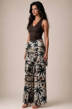 Scarf-style High-waisted wide leg pants