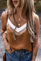 Color Block Spaghetti Straps Tank Top | S-XL