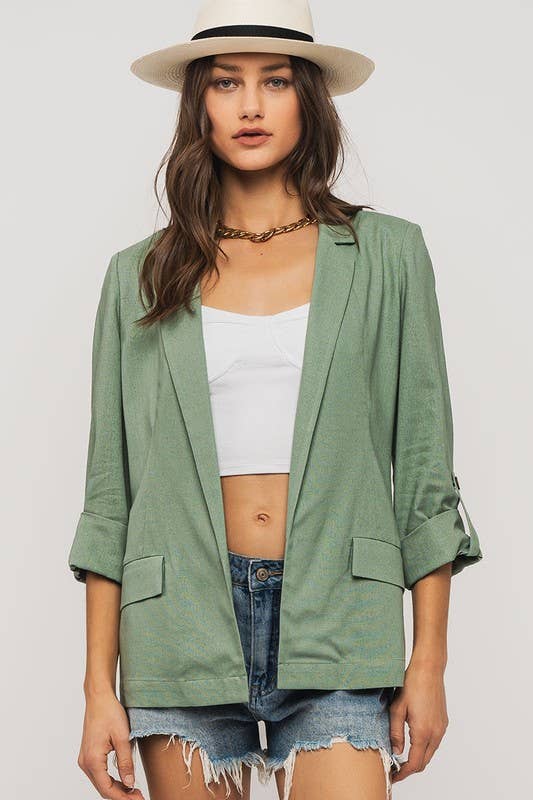 Monochrome Sleeve Tab Blazer