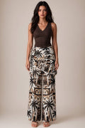 Scarf-style High-waisted wide leg pants