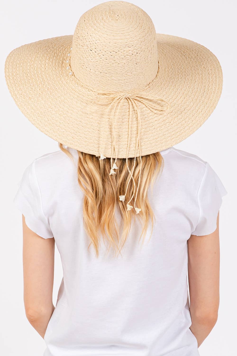Braided Pearl Band Floppy Sun Hat