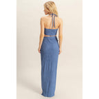 Knit Halter Top and Skirt Set