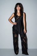 Satin Lace Trim Cami and Pants Set